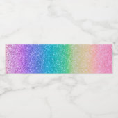 Rainbow Glitzern Sparkle Glam Birthday Party Custo Wasserflaschenetikett (Einzelnes Label)