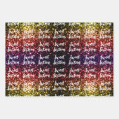 Rainbow Glitzern Sweet 16 Skriptmuster Geschenkpapier Set (Vorderseite)