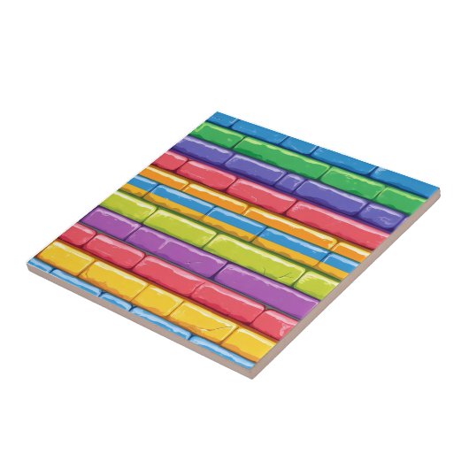 Rainbow Glossy Brick Pattern Fliese (Seite)