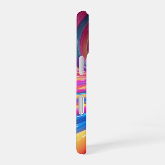 Rainbow Glossy Swirl 3D Abstrakt iPhone 16 Hülle (Rechte Seite)