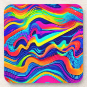 Rainbow Glow abstrakt Pattern Getränkeuntersetzer (Vorderseite)
