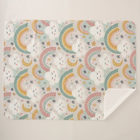 Rainbow Glow Blanket Sherpa Gift for Happy Kids Sherpadecke (Vorderseite (Horizontal))