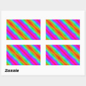 Rainbow Glow Diagonal Stricker Rechteckiger Aufkleber (Blatt)
