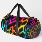 Rainbow Glow Leopard Print Duffle Bag (Rechte Ecke)