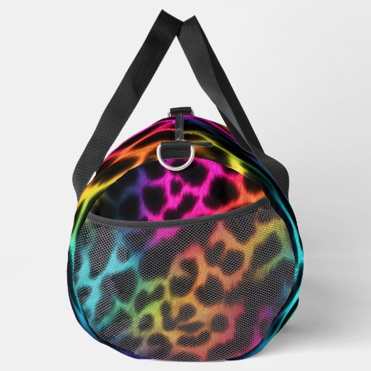 Rainbow Glow Leopard Print Duffle Bag (Rechts)