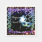 Rainbow Glow Masquerade Mask Birthday Party Serviette (Vorderseite)