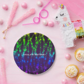 Rainbow Glow Neon Glitzern Birthday Party Pappteller (Party)