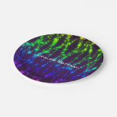 Rainbow Glow Neon Glitzern Birthday Party Pappteller (Schrägansicht)