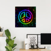 Rainbow Glow Peace Sign Poster (Heimbüro)