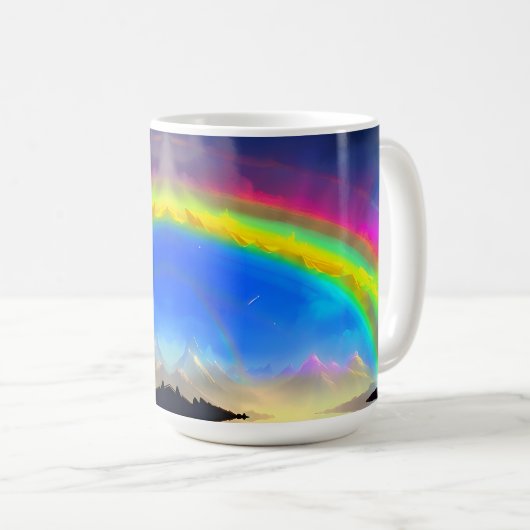 Rainbow Glow Sky Kaffeetasse (VorderseiteRechts)