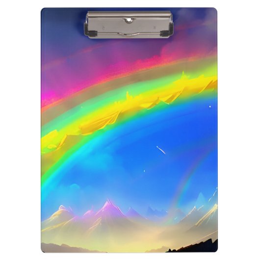 Rainbow Glow Sky Klemmbrett (Vorderseite)