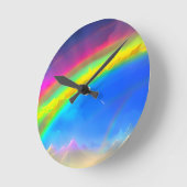 Rainbow Glow Sky Runde Wanduhr (Winkel)