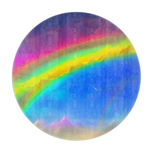 Rainbow Glow Sky Schneidebrett (Vorderseite)