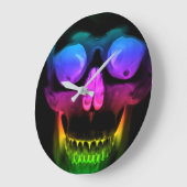 Rainbow Glowing Skull Surreal Gothic Horror Große Wanduhr (Winkel)