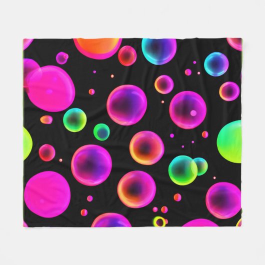 Rainbow Glows Bubble Dream Fleecedecke (Vorderseite (Horizontal))