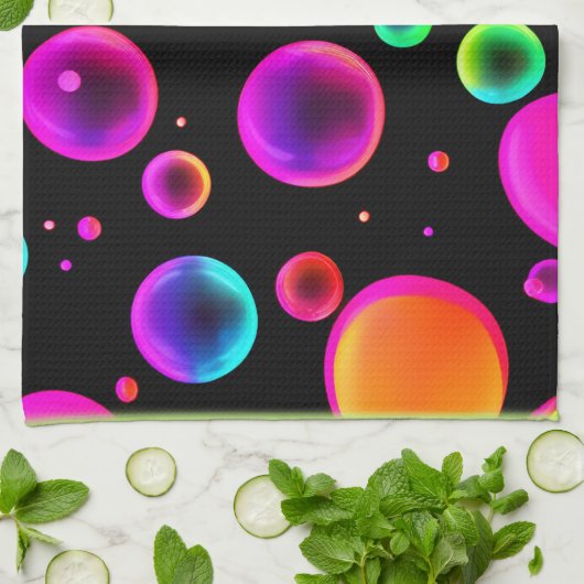 Rainbow Glows Bubble Dream Geschirrtuch (Gefaltet)