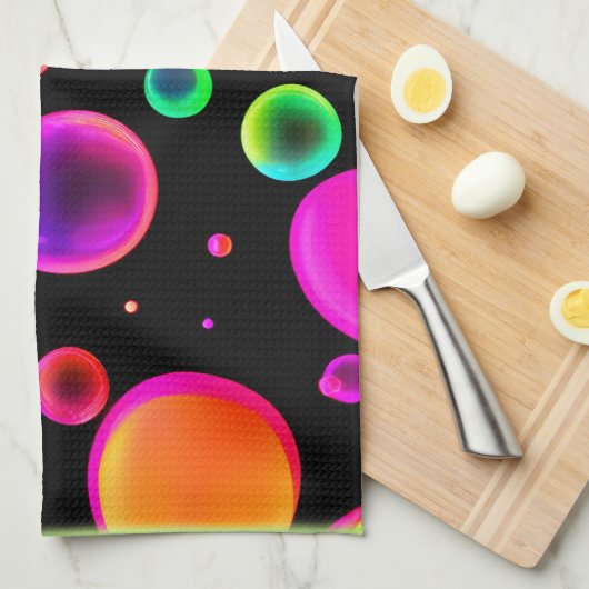 Rainbow Glows Bubble Dream Geschirrtuch (Viertel Falte)