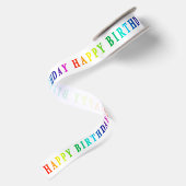 Rainbow Glücklicher Geburtstag Satinband (Rückseite)