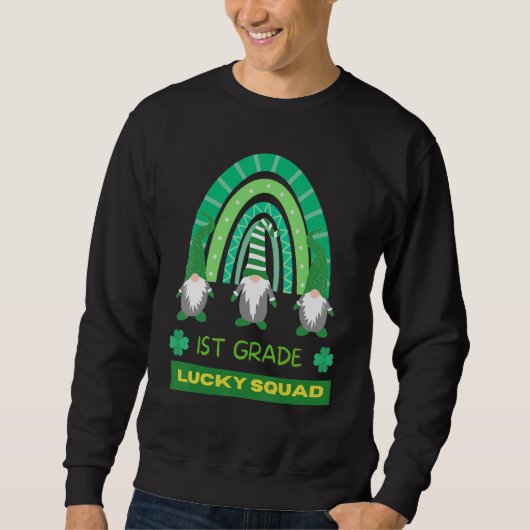 Rainbow Gnome Happy St Patricks Da Sweatshirt (Vorderseite)