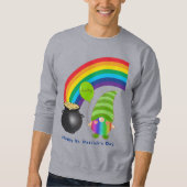 Rainbow Gnome Pot of Gold St Paddys Day Sweatshirt (Vorderseite)