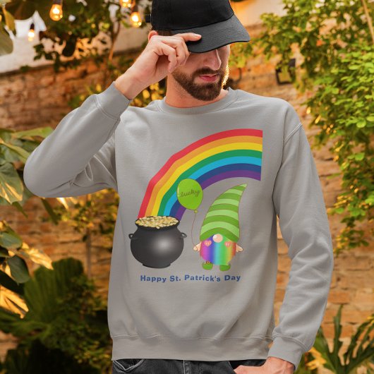 Rainbow Gnome Pot of Gold St Paddys Day Sweatshirt