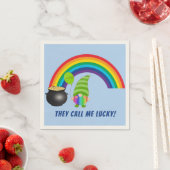 Rainbow Gnome Pot of Gold St Patricks Cocktail Serviette (Beispiel)