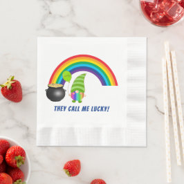 Rainbow Gnome Pot of Gold St Patricks Day Coole Serviette