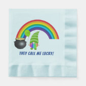 Rainbow Gnome Pot of Gold St Patricks Day Coole Serviette (Vorderseite)