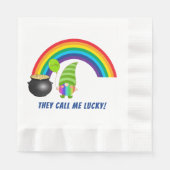Rainbow Gnome Pot of Gold St Patricks Day Coole Serviette (Vorderseite)