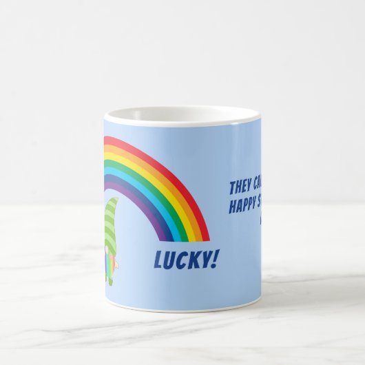Rainbow Gnome Pot of Gold St Patricks Day Kaffeetasse (Mittel)