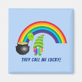 Rainbow Gnome Pot of Gold St Patricks Day Magnet (Vorne)