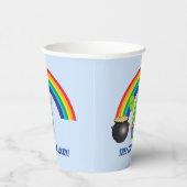 Rainbow Gnome Pot of Gold St Patricks Day Pappbecher (Rechts)