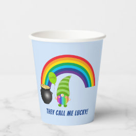 Rainbow Gnome Pot of Gold St Patricks Day Pappbecher