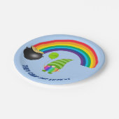 Rainbow Gnome Pot of Gold St Patricks Day Pappteller (Schrägansicht)