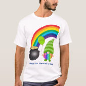 Rainbow Gnome Pot of Gold St Patricks Day Unisex T-Shirt (Vorderseite)