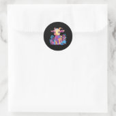 Rainbow Goat Illustration Art Runder Aufkleber (Tasche)