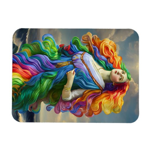 Rainbow Goddess digitale Malerei Originalkunst Magnet (Horizontal)