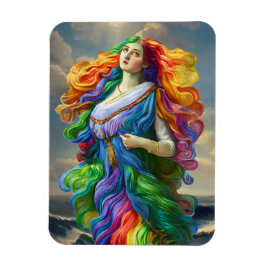 Rainbow Goddess digitale Malerei Originalkunst Magnet