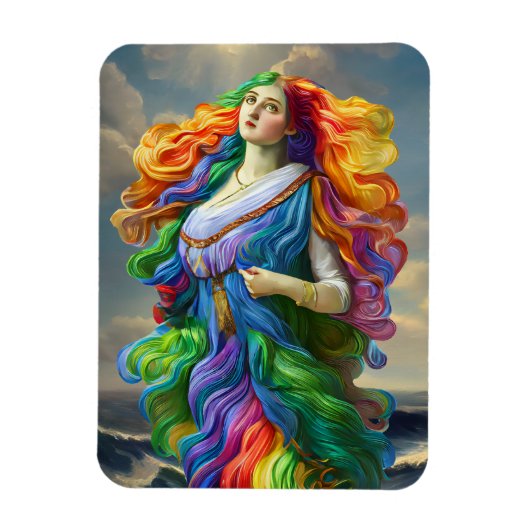Rainbow Goddess digitale Malerei Originalkunst Magnet (Vertikal)