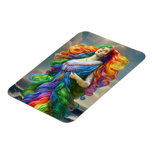 Rainbow Goddess digitale Malerei Originalkunst Magnet (Linke Seite)