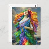Rainbow Goddess digitale Malerei Originalkunst Postkarte (Vorne/Hinten)