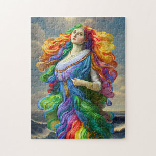 Rainbow Goddess digitale Malerei Originalkunst Puzzle