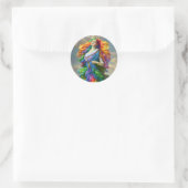 Rainbow Goddess digitale Malerei Originalkunst Runder Aufkleber (Tasche)