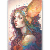 Rainbow Goddess Fantasy Art Aufkleber (Vorderseite)