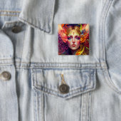 Rainbow Goddess Fantasy Art Button (Beispiel)
