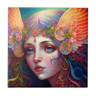 Rainbow Goddess Fantasy Art Keramik Tile Fliese