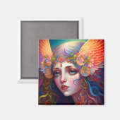 Rainbow Goddess Fantasy Art Magnet (Vorderseite/Rückseite)