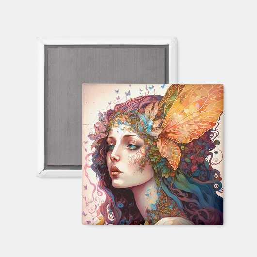 Rainbow Goddess Fantasy Art Magnet (Vorderseite/Rückseite)