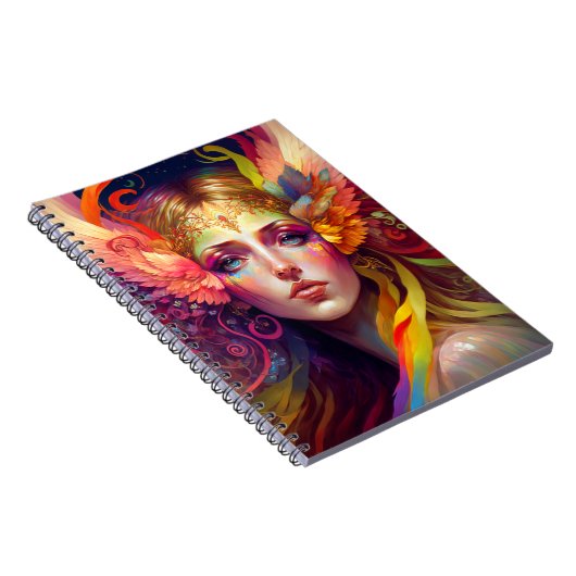Rainbow Goddess Fantasy Art Notizblock (Rechte Seite)