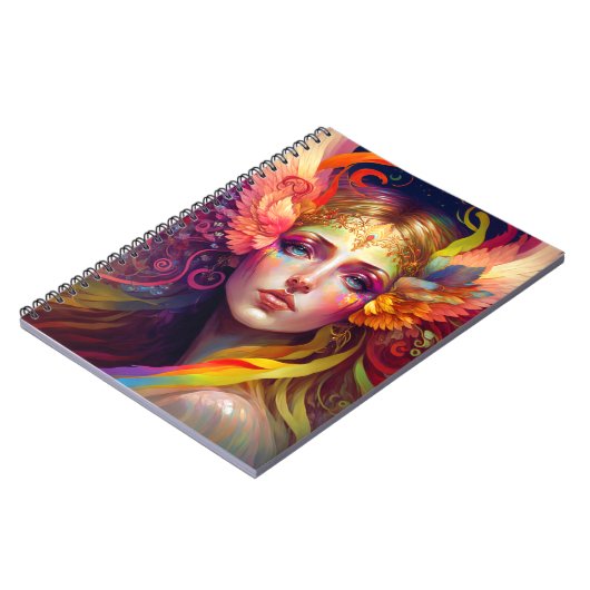 Rainbow Goddess Fantasy Art Notizblock (Linke Seite)